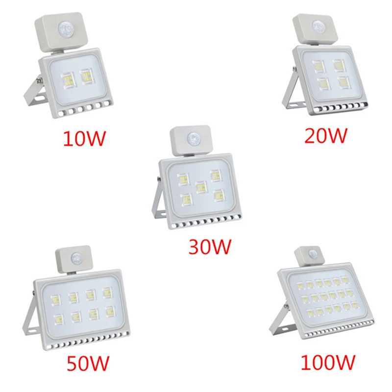 1 шт. ультратонкие Сенсор Светодиодный прожектор 220 V 10 W 20 W 30 W 50 W 100 W IP65 Водонепроницаемый осветительная лампа для наружного применения, влагостойкий светильник Настенный светильник