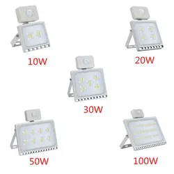 1 шт ультратонких Сенсор светодиодный свет потока 220 V 10 W 20 W 30 W 50 W 100 W IP65 Водонепроницаемый прожектор Наружное освещение Бра прожектор