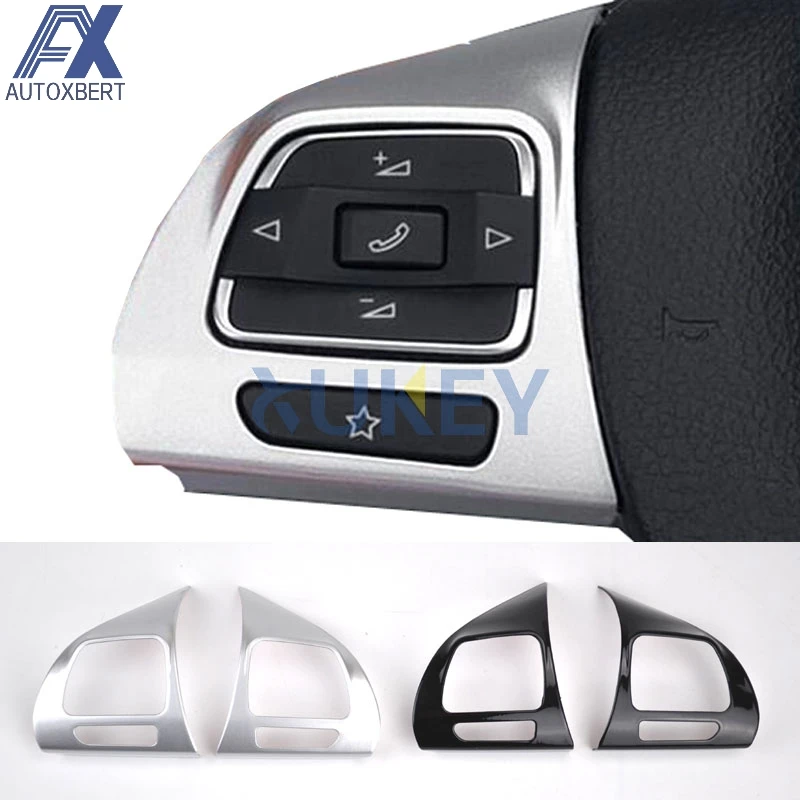 

AX FOR VW GOLF MK6 PASSAT B7 CC EOS TIGUAN JETTA TOURAN SHARAN CADDY BADGE INNER FRAME INSERT CHROME STEERING WHEEL TRIM COVER