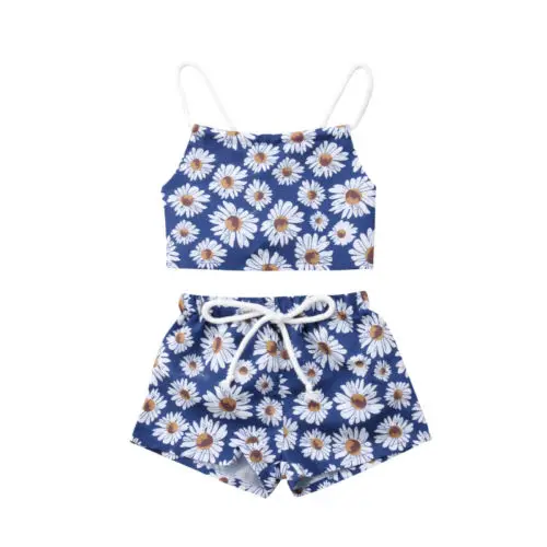 

Newborn Infant Baby Girl Flower Crop Vest Tops Shorts Pants Outfits Clothes 0-2T