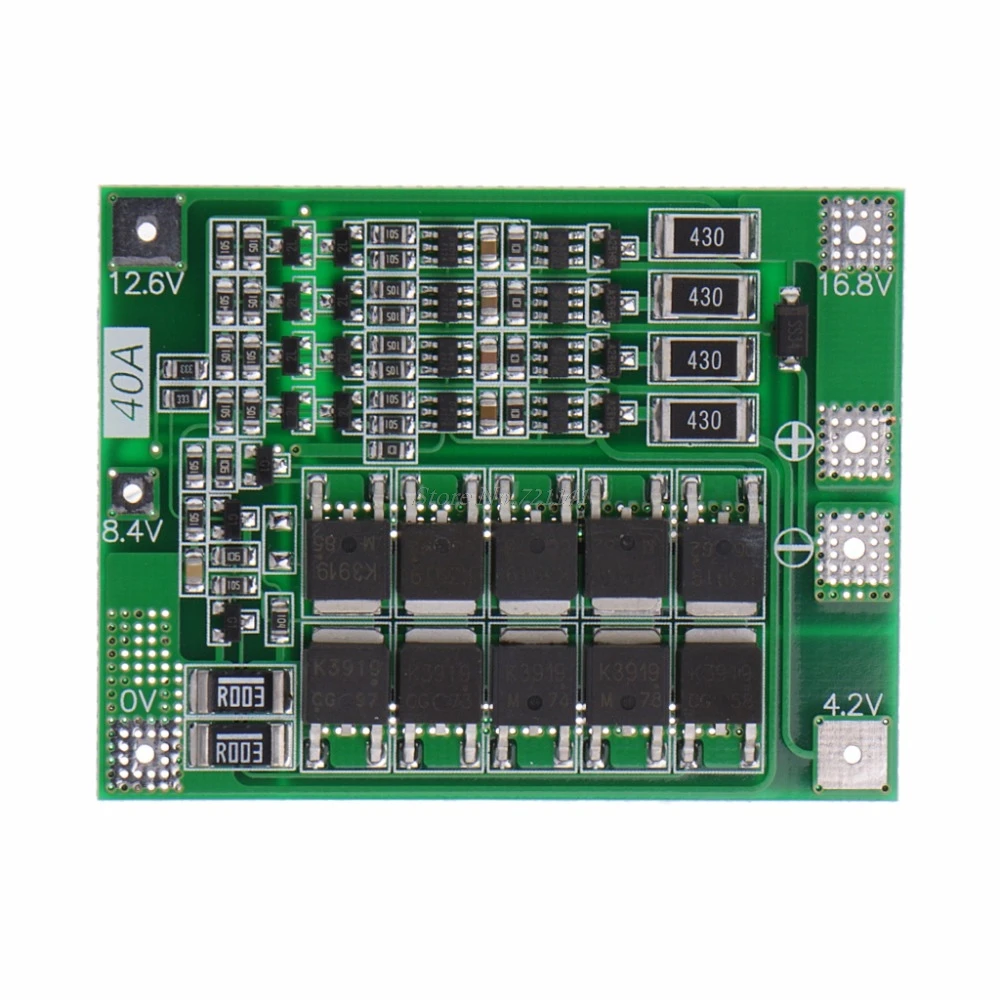 4S 40A 14.8V 16.8V Li-ion Lithium 18650 Battery BMS PCB Protection Board Balance 4S 40A 14.8V 16.8V Li-ion Lithium 18650 Battery BMS PCB Protection Board Balance