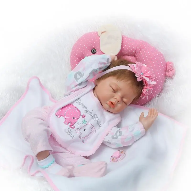 

NPK silicone reborn dolls 22"55cm soft body girl doll reborn toys fake newborn baby real doll collection bebe gift bonecas