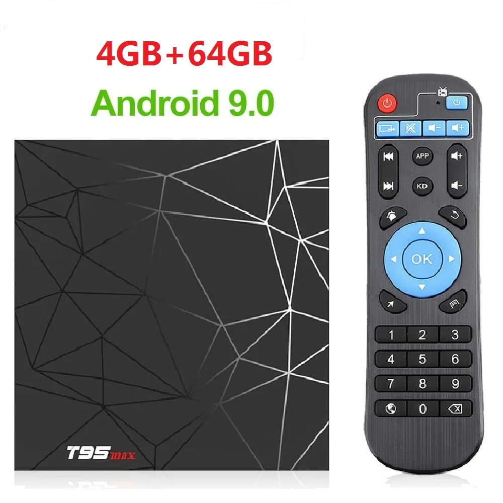 T95 Max Android tv Box 9,0 4 ГБ 32 ГБ 4 ГБ 64 Гб Allwinner H6 2,4 ГГц Wifi Поддержка Google плеер Youtube Smart tv Box PK X96mini TX6 - Цвет: T95max  4GB 64GB