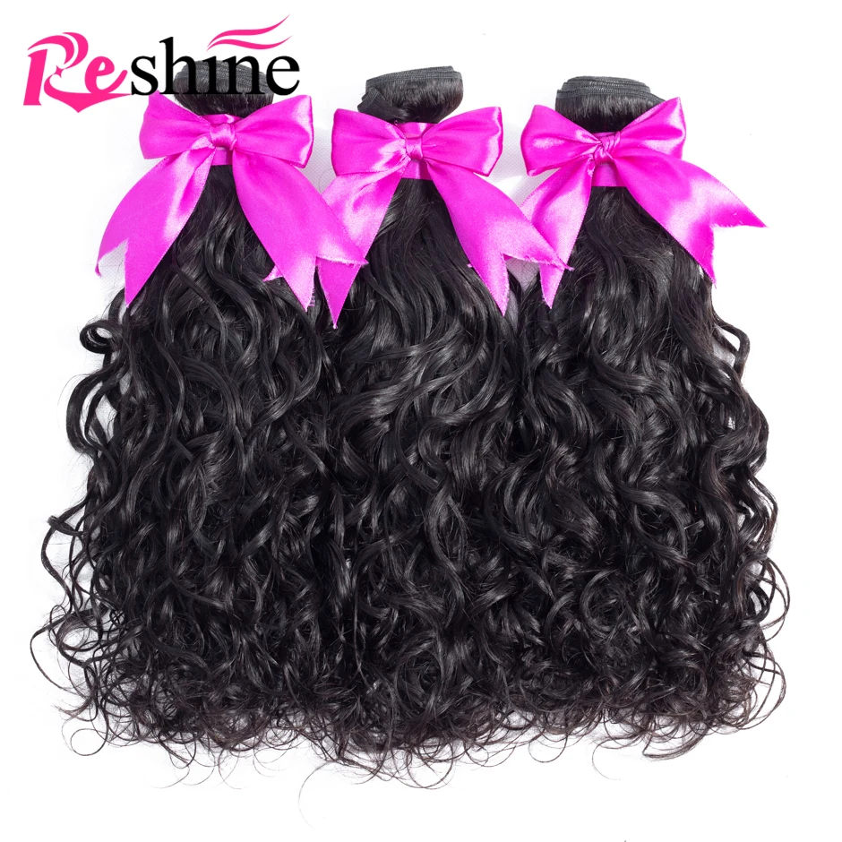  Malaysia Hair Natural Wave Hair Bundles 100% Human Hair 1/3/4PC Bundles Natural Black Color Reshine
