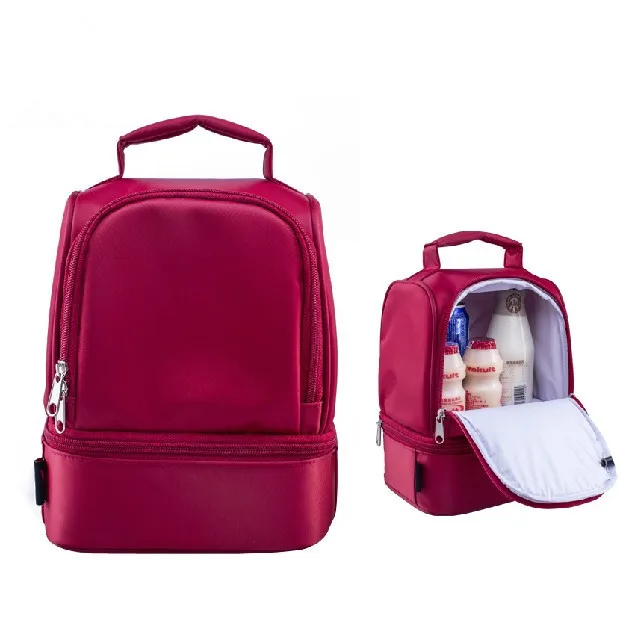 New design thick warm thermal insulated boxes nylon lunch bag red lunch