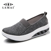 LEMAI размеры 35–42 Лето Для женщин дышащая обувь на танкетке свет Вес без шнурков для Для женщин Свободные Удобная повседневная обувь
