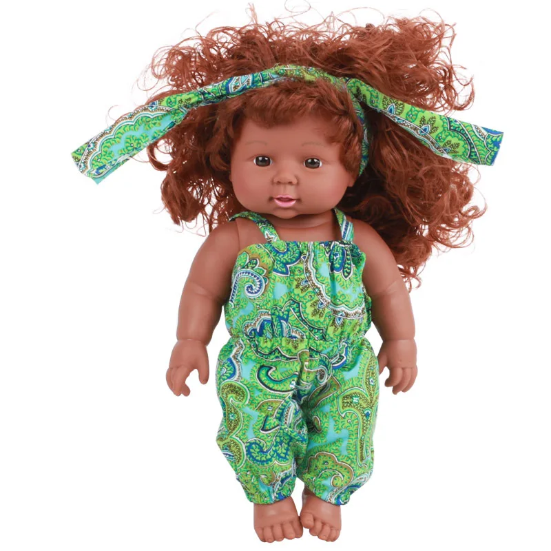 Baby Girl S Newborn African Black And White Doll 30cm Silicone