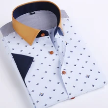 Heißer Verkauf Mens Casual Shirts Kurzarm 2016 Neue Marke Floral Slim Fit Mens Shirts Plus Größe 4xl Herren Hemden Camisa