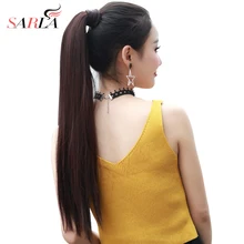 Прямые длинные накладные волосы "конский хвост", 24 дюйма, накладные синтетические волосы на заколках для женщин, поддельные накладные волосы SARLA P001