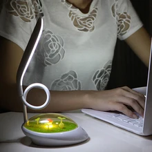 Креативная трава зеленая настольная лампа микро-пейзаж usb зарядка Dimmerable ночник мягкий мульти-Угол регулировки чтения настольная лампа