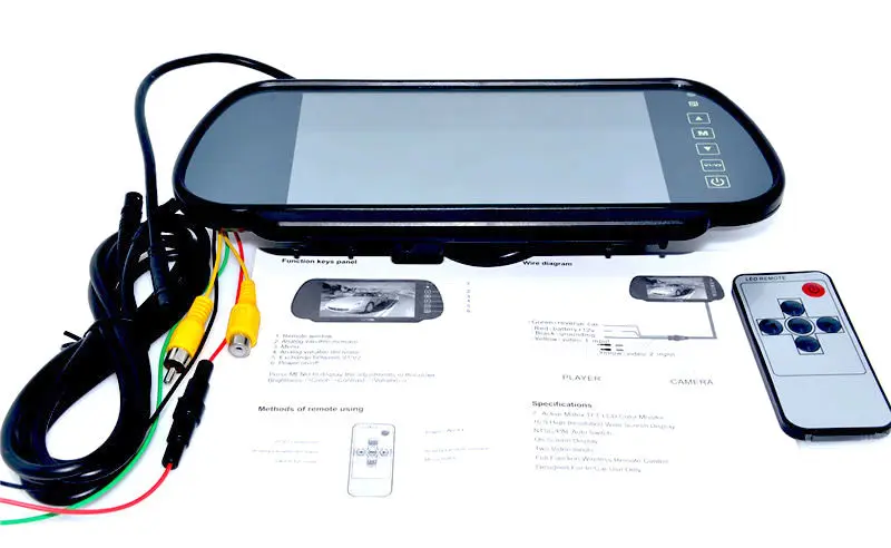 7 inch car rearview mirror monitor with reverse camera (13)