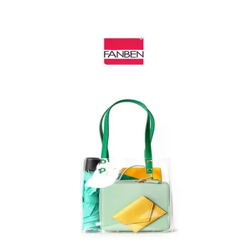 

New 2019 summer design brand tote bag tranparent bag color combination shoulder bag women bags