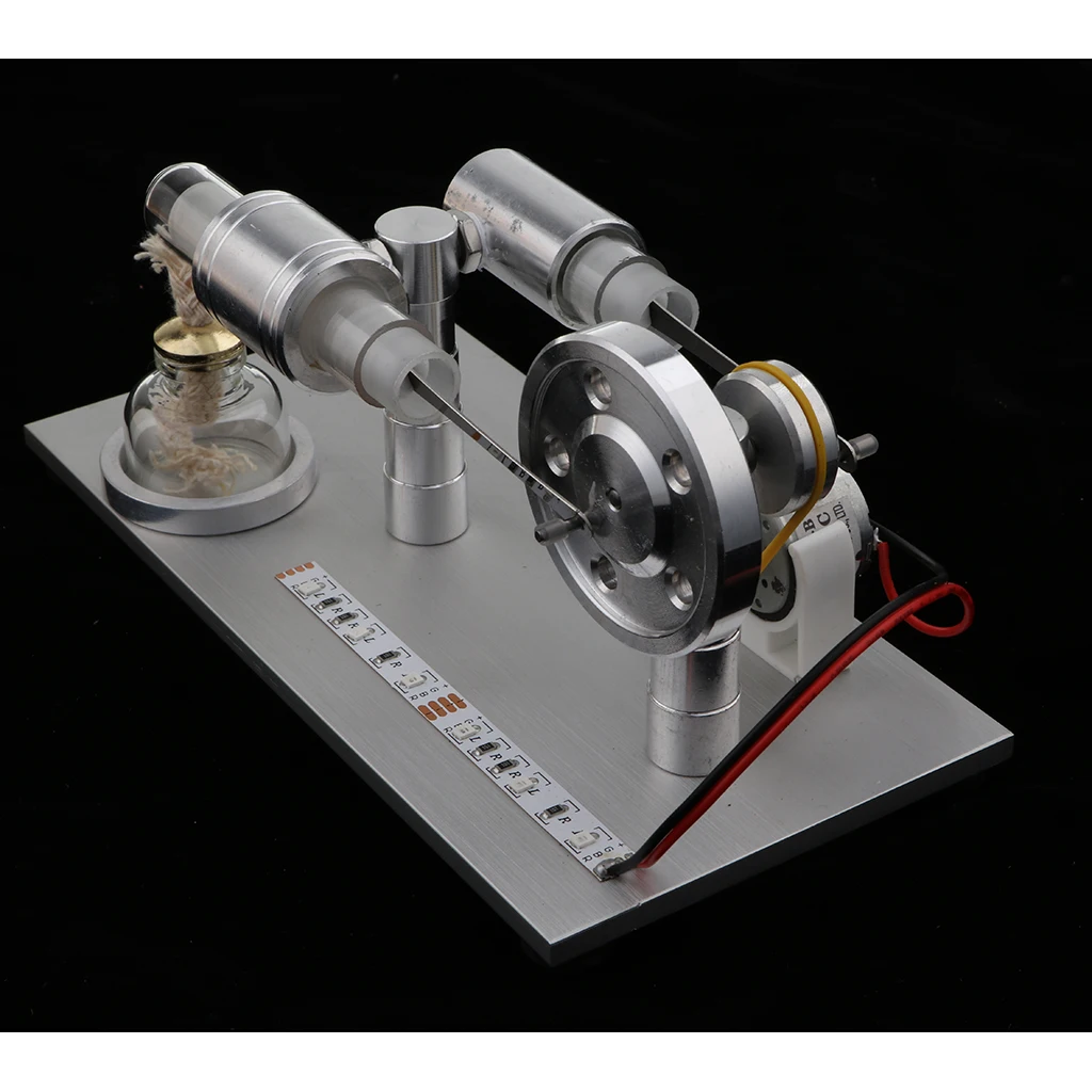 Stirling Engine Model M15A (With Colorful LED Lights) - Conversion of Heat Energy to Electrical Energy