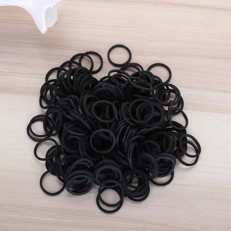 Mini Rubber Bands black Elastic Hair Bands Soft Hair Elastics Ties Bands  for Office Supplies School