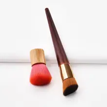 GUJHUI 2 шт. / Компл. Набор кистей для макияжа Bamboo Blush Brush + красная деревянная наклонная осн
