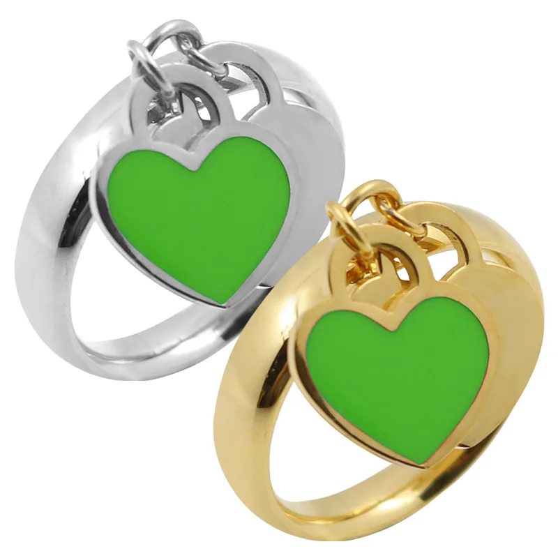 Модное роскошное кольцо известного бренда для влюбленных, новые женские кольца, Золотое двойное кольцо персикового цвета с сердцем для женщин, Anillo, хорошее ювелирное изделие