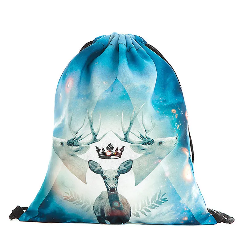 Unisex Christmas Deer Backpacks Christmas Deer 3D Printing Bags