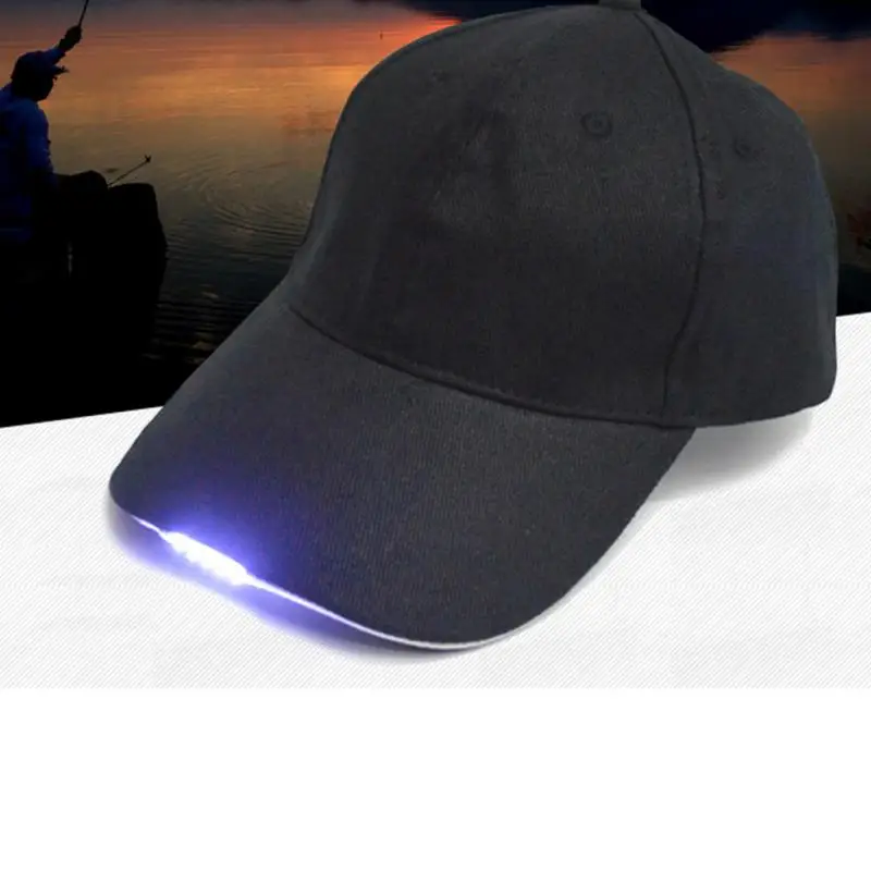 

Outdoor Night Lighting Fishing Cap Adjustable LED Light Caps Battery Powered Hat