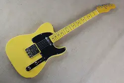 Бесплатная доставка Оптовая продажа высокое качество F Telecaster Custom Shop Telecaster желтый Электрический Гитары