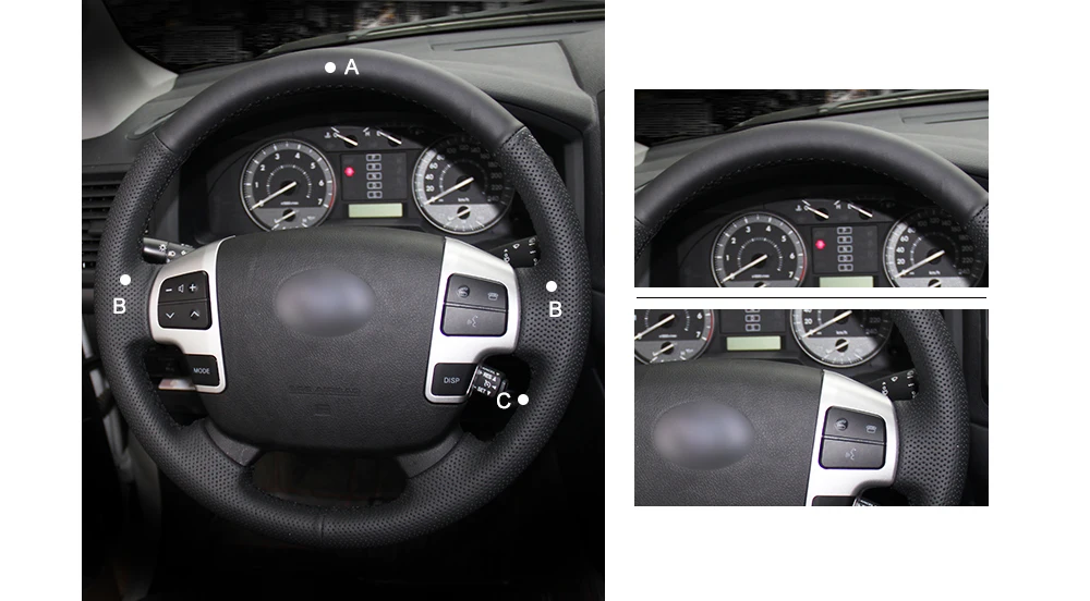 MEWANT черный искусственный кожаный чехол рулевого колеса автомобиля для Toyota Land Cruiser 2008- Tundra 2007-2013 Sequoia 2008-2013