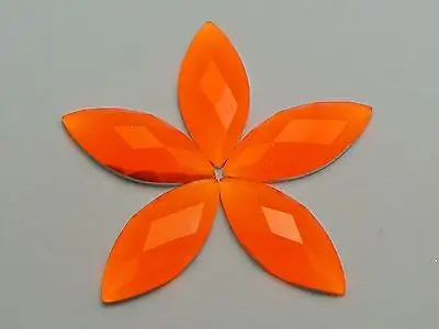 

100 Neon Orange Flatback Acrylic Horse Eye Rhinestone Gems 10X22mm No Hole