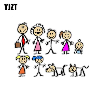 

YJZT 17.7CM*13.1CM Cartoon We are family PVC Motorcycle Car Sticker 11-00452