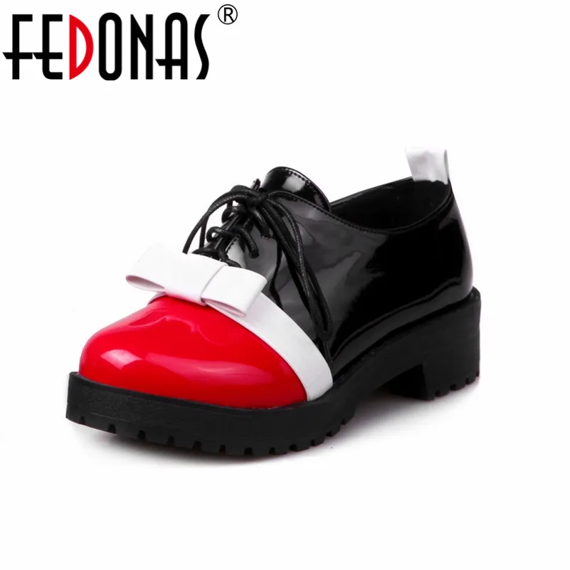 

FEDONAS New Sexy Black Red Fashion Flats Women Breathable Brogue Woman Shoes Casual Women Flats Zapatillas Mujer