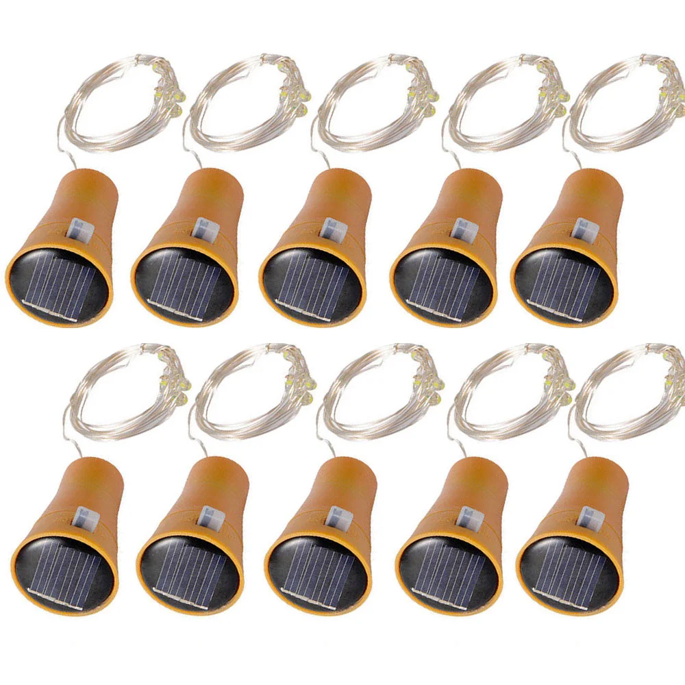 

10PC 10 LED Solar Wine Bottle Stopper Copper Wire Fairy String Light Outdoor DIY Christmas Party Waterproof Starry Light