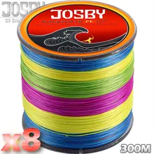 JOSBY 300M 8X marca de pesca súper fuerte Japón multifilamento PE trenzado línea de pesca 8 hilos 12LBS-78LBS pesca de carpa(China)