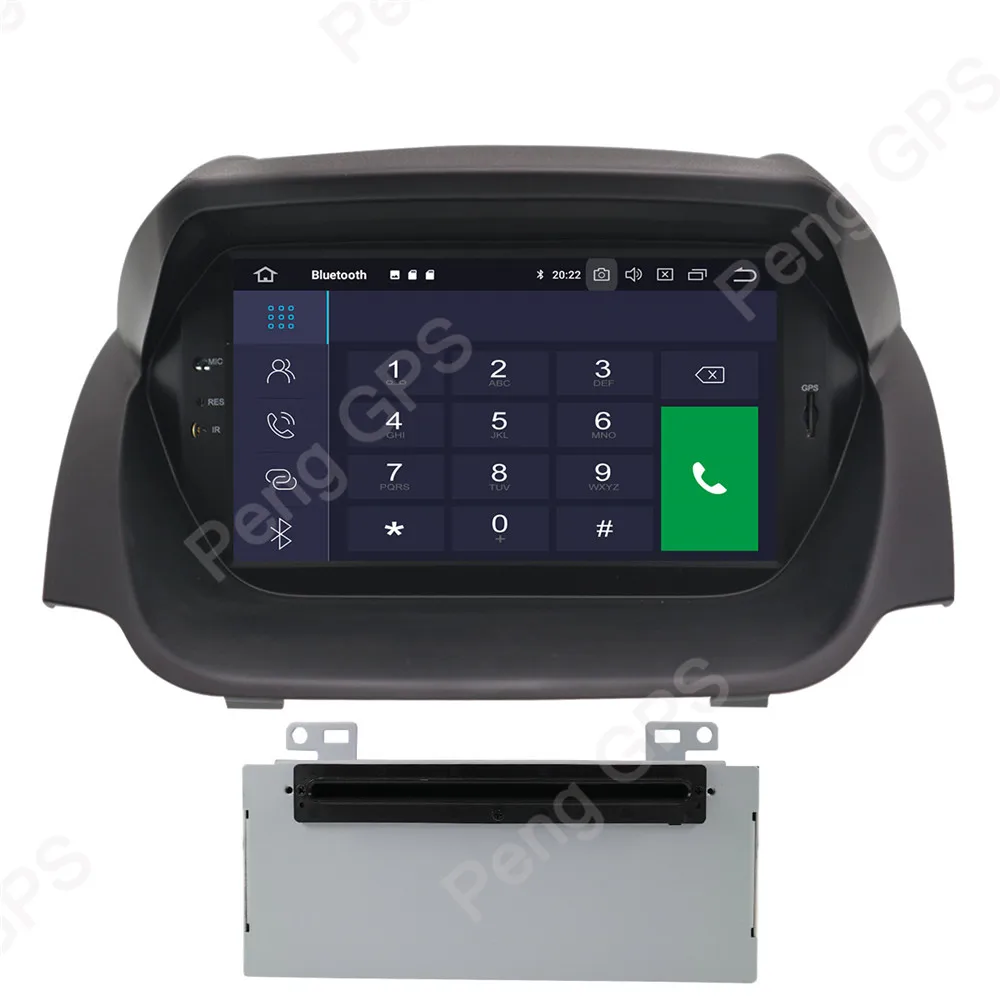 Excellent 2 Din Stereo Android 9.0 Syetem for Ford Fiesta 2013-2016 GPS Navigation CD DVD Player 1024*600 Bluetooth 8" IPS Screen Headunit 4