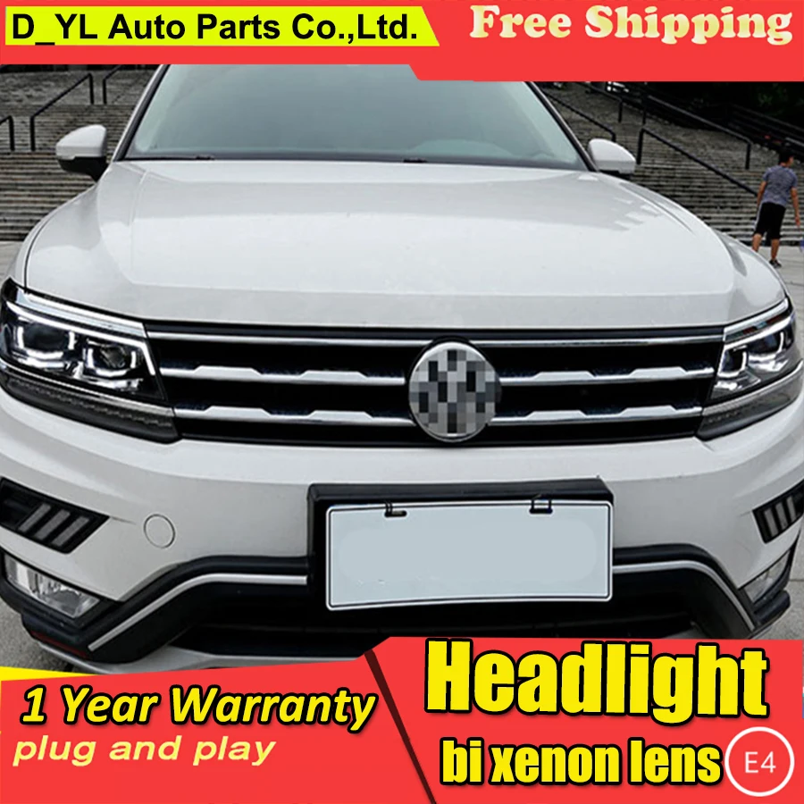 Автозапчасти Стиль светодиодный налобный фонарь для VW Tiguan фар 2017 2018 drl H7