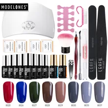 Modelones 22 шт./лот светодиодный Гель-лак для ногтей Дизайн ногтей светодиодные инструменты для ламп Набор DIY дизайн ногтей Гибридный гель лак впитываемый базовый гель