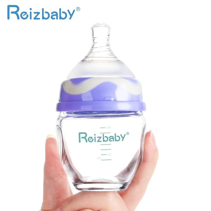 Reizbaby детская бутылочка для кормления 80 мл маленькая стеклянная бутылка