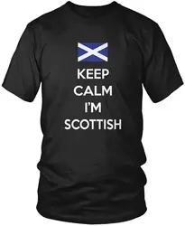 2018 Новая модная футболка Для мужчин хлопковая Футболка Для мужчин Keep Calm I'm шотландский, Шотландия гордость, флаг Шотландии Для мужчин