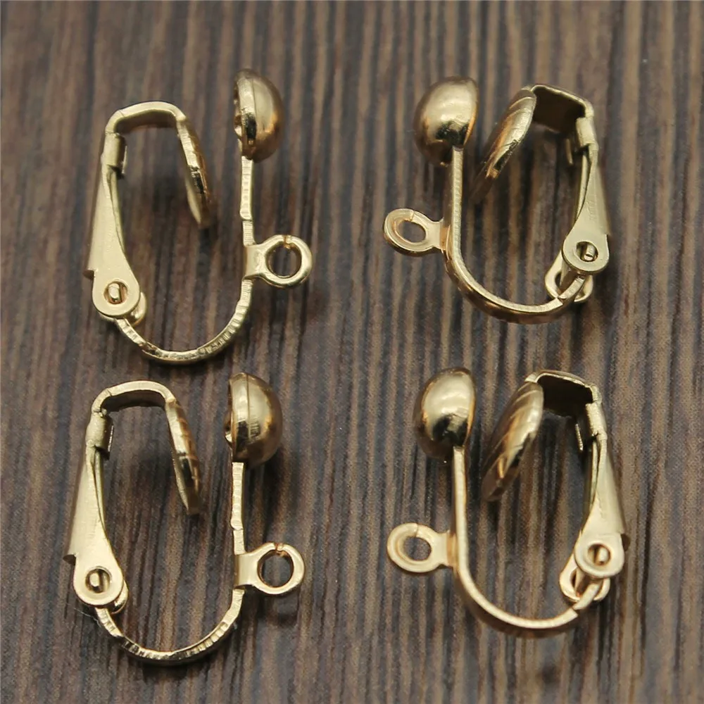 cheap 10pcs 3 Colors 15mm Ear Clip Earring Back Earring Finding Connector For DIY Jewelry Making Accessories