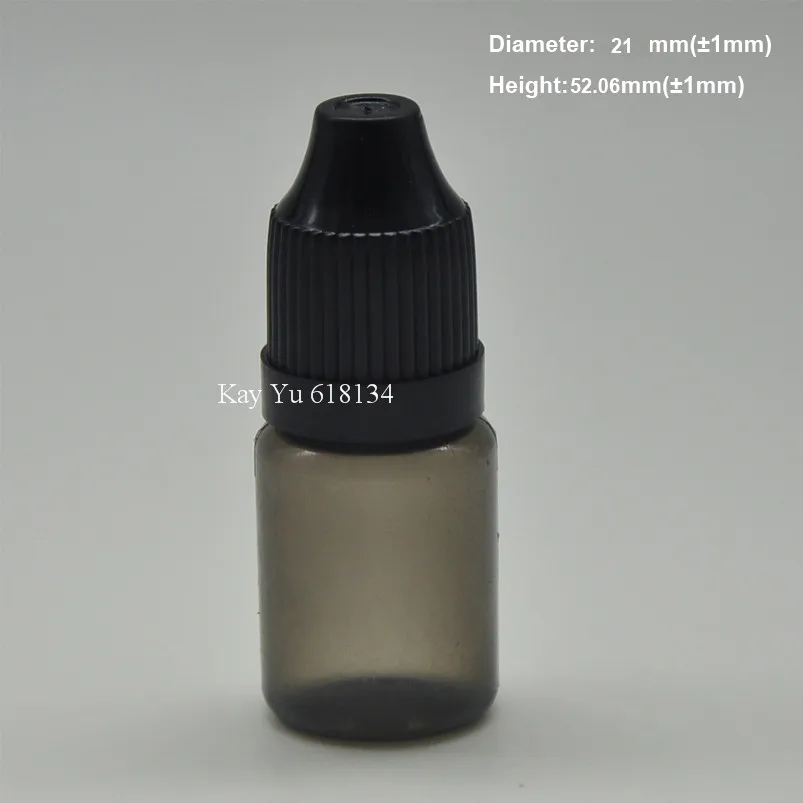 

140pcs empty bottle for liquid, 5ml black plastic dropper bottle with childproof black cap