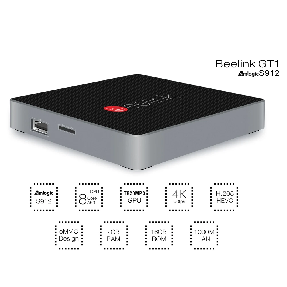 Beelink GT1 TV Box 2gb 16gb Amlogic S912 Octa Core Media Player Android 6.0 2.4G + 5.8G Dual WiFi Bluetooth Set top box Android