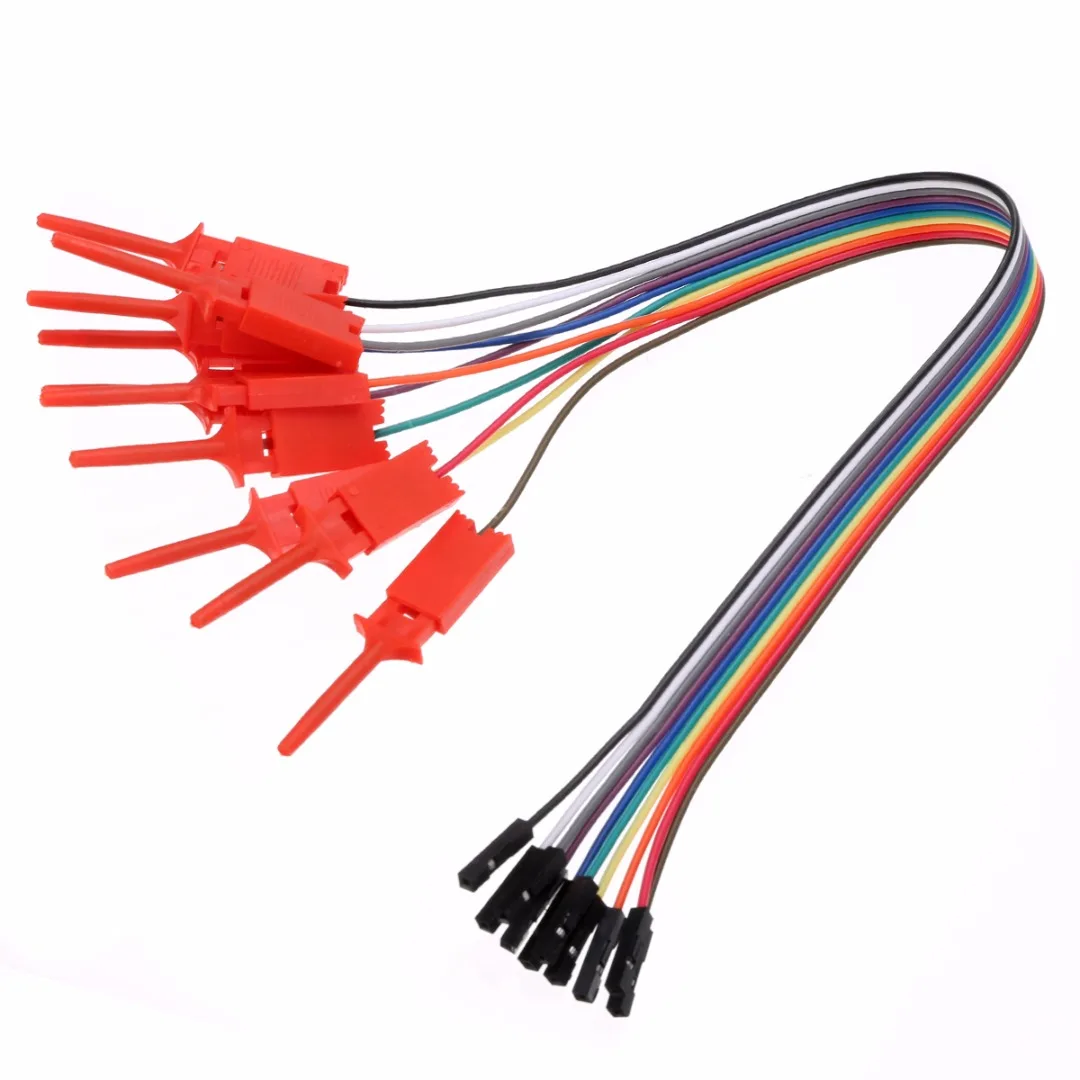 Mayitr 10pcs High Efficiency Logic Analyzer Cable Gripper Probe Test Hook Clip Line Kit for Measuring Testing Tools Color Random