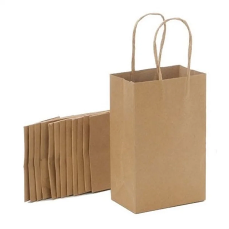 Small Craft Bags With Handles Crafting Small Brown Kraft Paper Bags With Handles Environmental Ping Bag