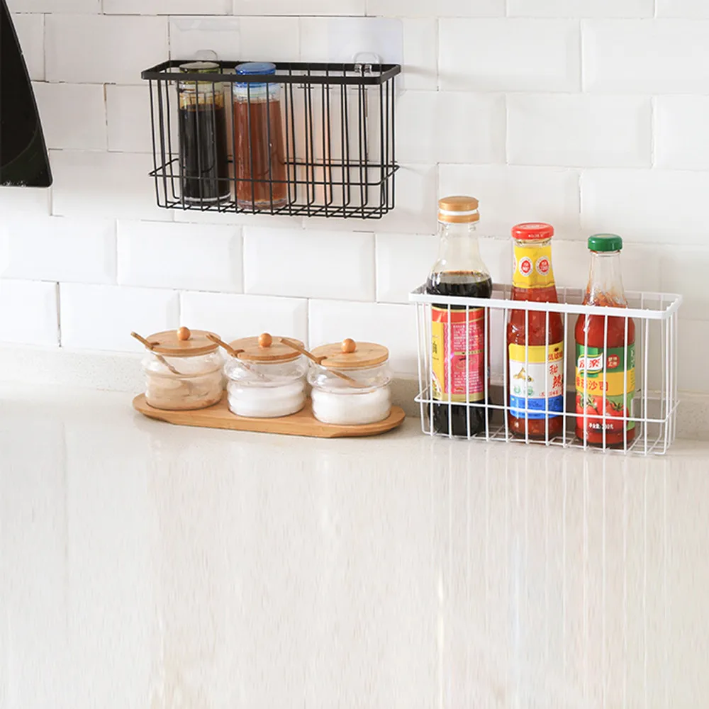 الذاتي التصاق المطبخ الحمام الحديد سلة لتخزين الأسلاك أشتات تخزين استنزاف رف شبكة منظم مطبخ شنقا بالوعة