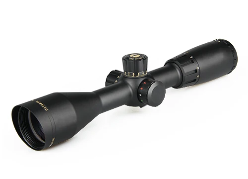 Best price at $133 Cheap New arrival 3-12x44 rifle scope with red fibe for hunting red / green / blue illuminated CL1-0262