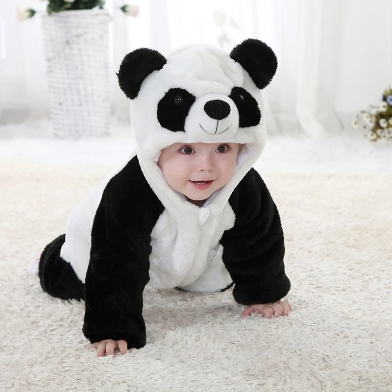 

Baby Flannel Cartoon Sets Boys Jumosuits Infant Girls Cute Animal Panda Rompers Clothes Children Cartoon Clothing Spring Autumn