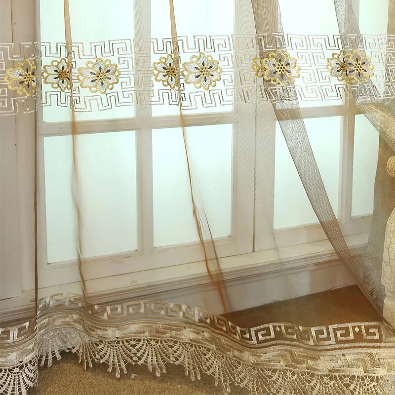 Новая китайская Роскошная прошитая Высококачественная бархатная занавеска для гостиной, спальни, теплые цвета, украшенные плюшевой занавеской s - Цвет: tulle