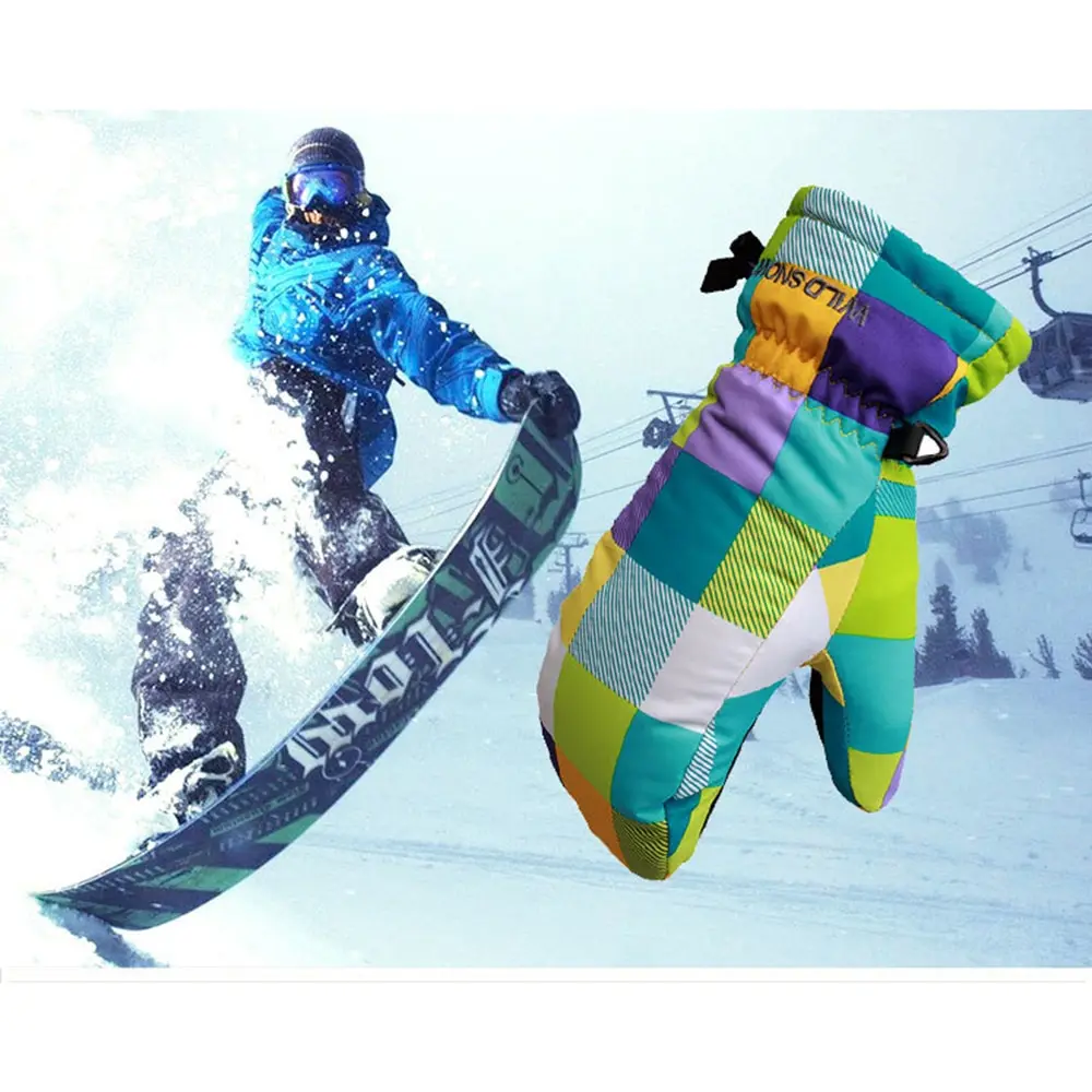 Зимние теплые перчатки детские перчатки для катания на лыжах и сноуборде непромокаемые теплые дышащие для детей мотоциклетные зимние