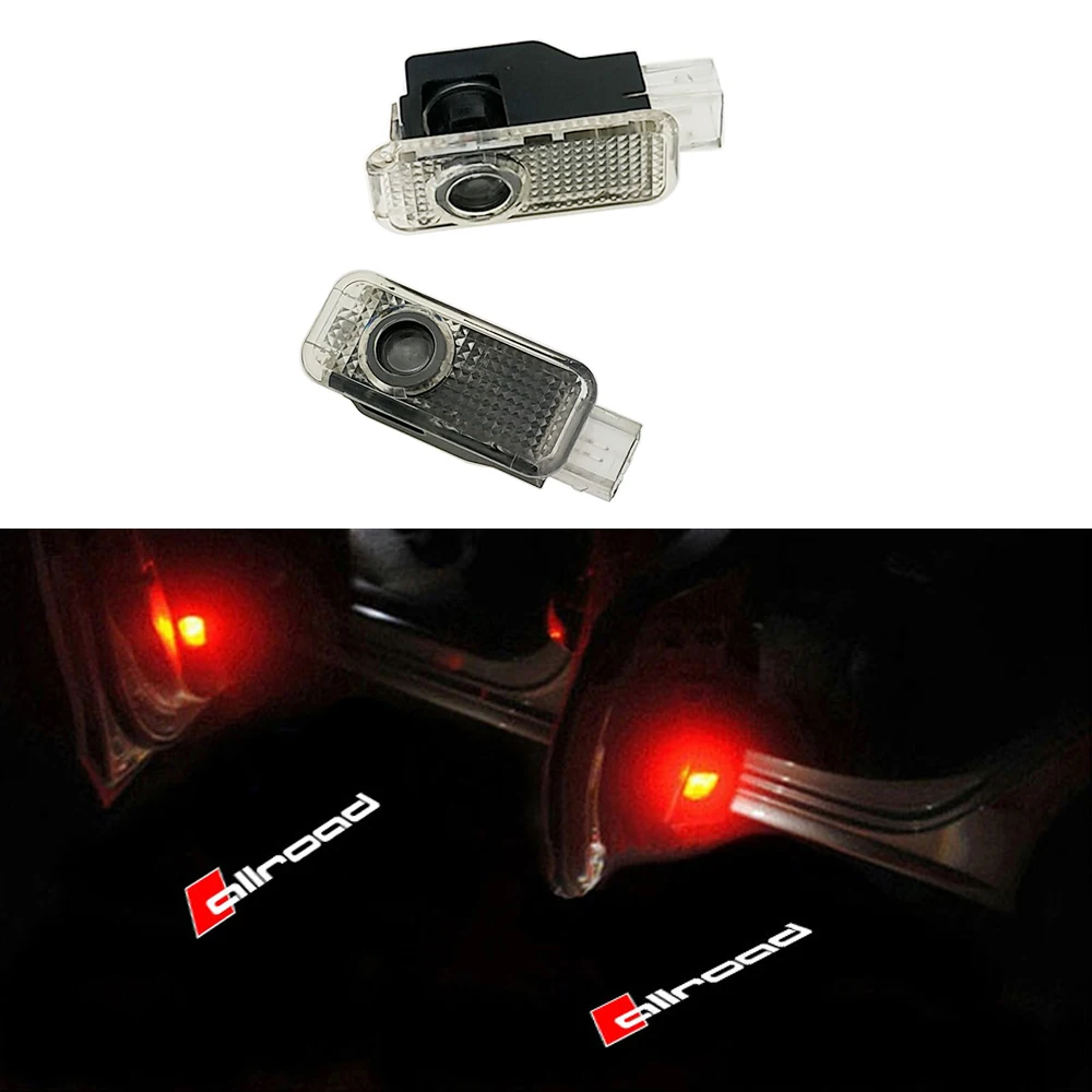 2x LED Door Warning Light for Audi Sline logo projector for audi