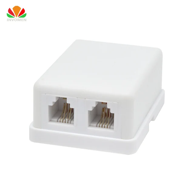 Desktop telephone junction box 2 line into 2 port phone extension cable