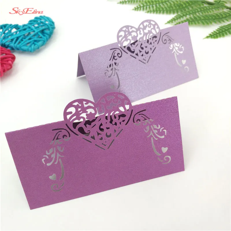 

100pcs Laser Cut Birthday Party Table Name Place Cards Wedding Invitations Table Name Card Party Decoration Baby Shower 5ZSH929