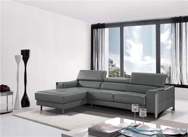 L-образный диван с современным кожаный секционный диван и кушетки для гостиной
