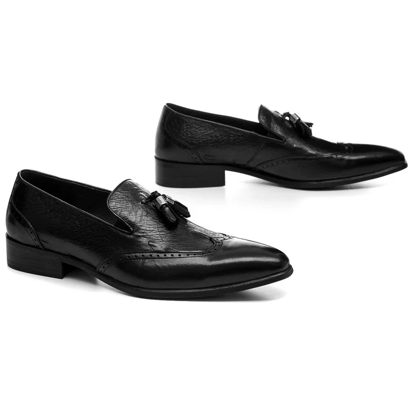 Модные коричневые/черные с острым носком лёгкие кожаные туфли типа мокасин мужская повседневная обувь из натуральной кожи модельные туфли мужские свадебные туфли с кисточками