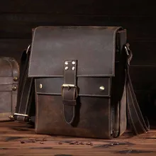 Высококачественная винтажная Мужская сумка из натуральной кожи, мужская сумка-мессенджер, мужская кожаная сумка через плечо Crazy Horse, новая